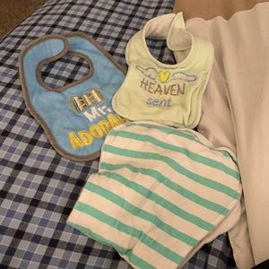 Bibs and burp cloth